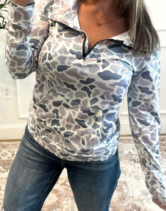 Camo 1/4 Zip Pullover